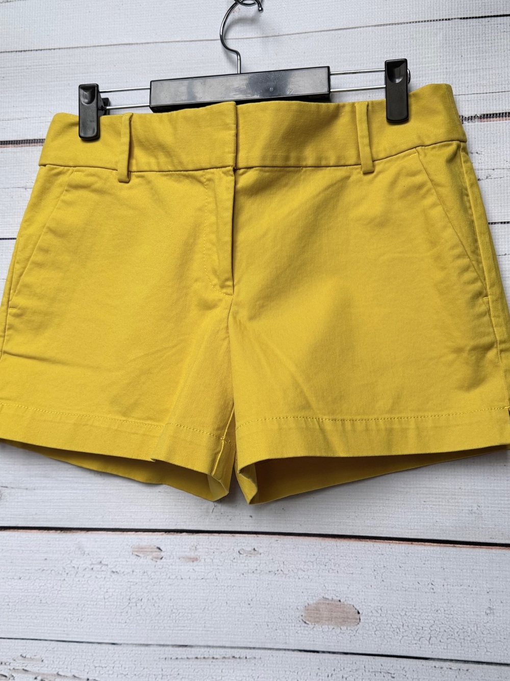 LOFT Bright Yellow High-Rise Cotton Blend Shorts